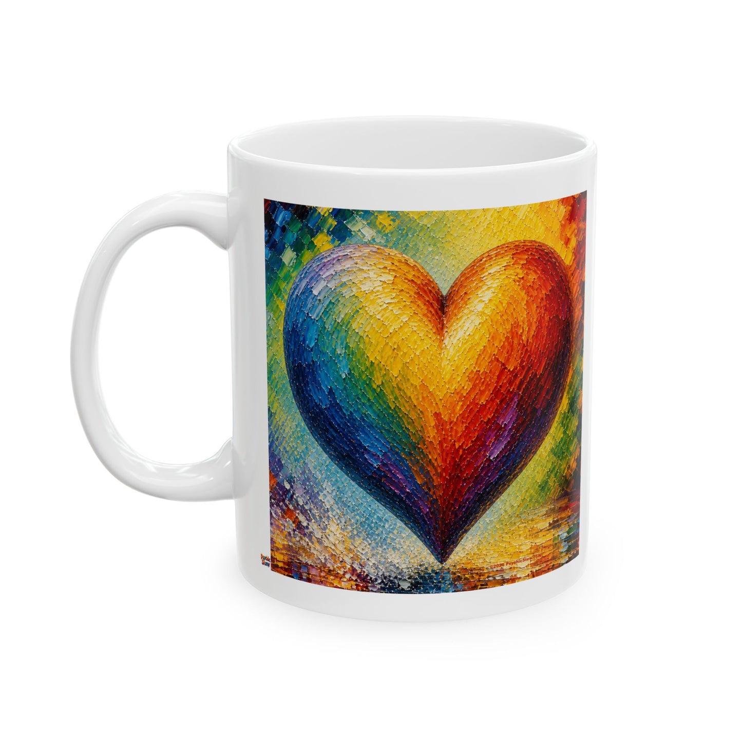 Good Vibes Painted Picturesque Heart Mug | Ceramic Coffee Mug 11oz. | 15oz.