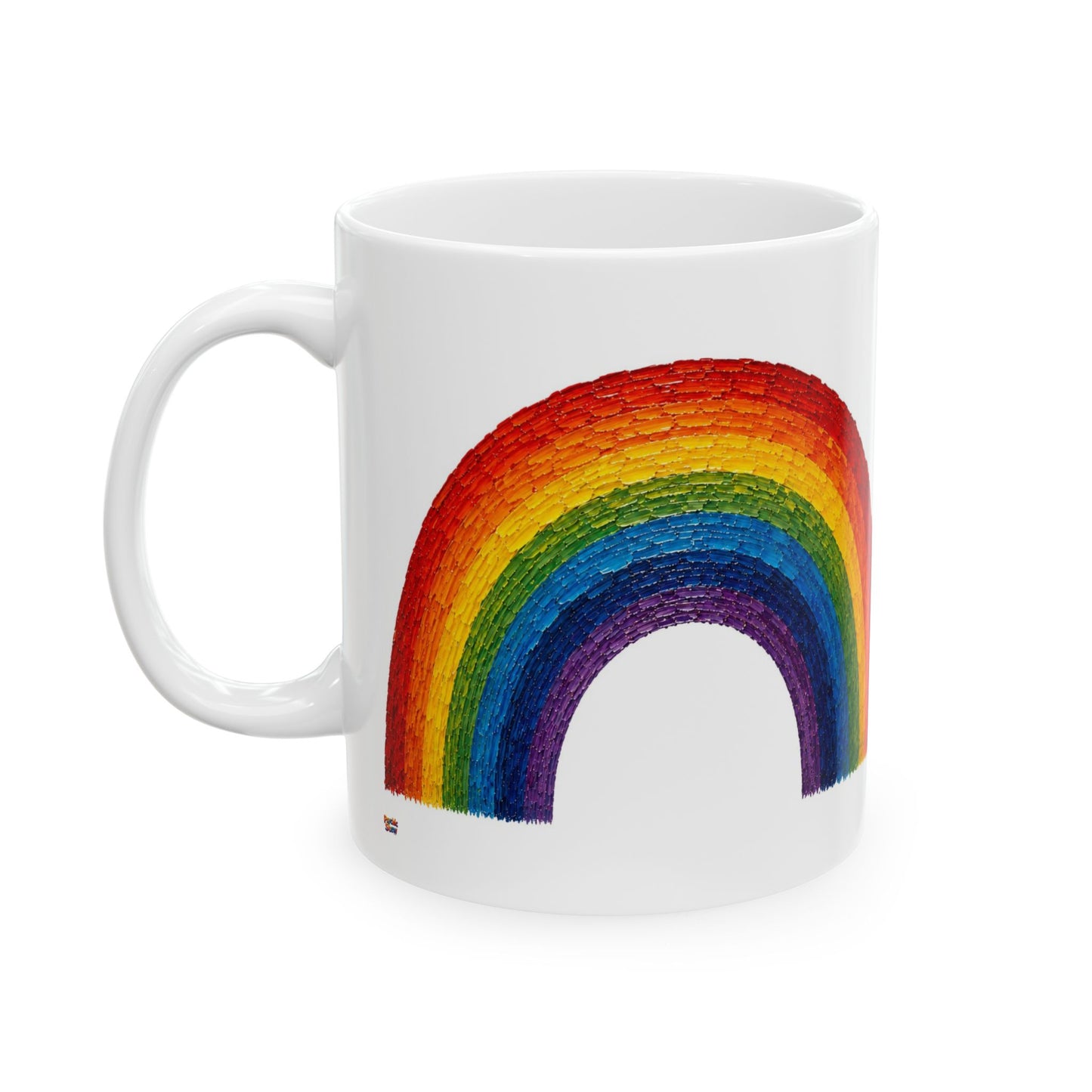 Good Vibes Painted Rainbow Mug | Ceramic Coffee Mug 11oz. | 15oz.