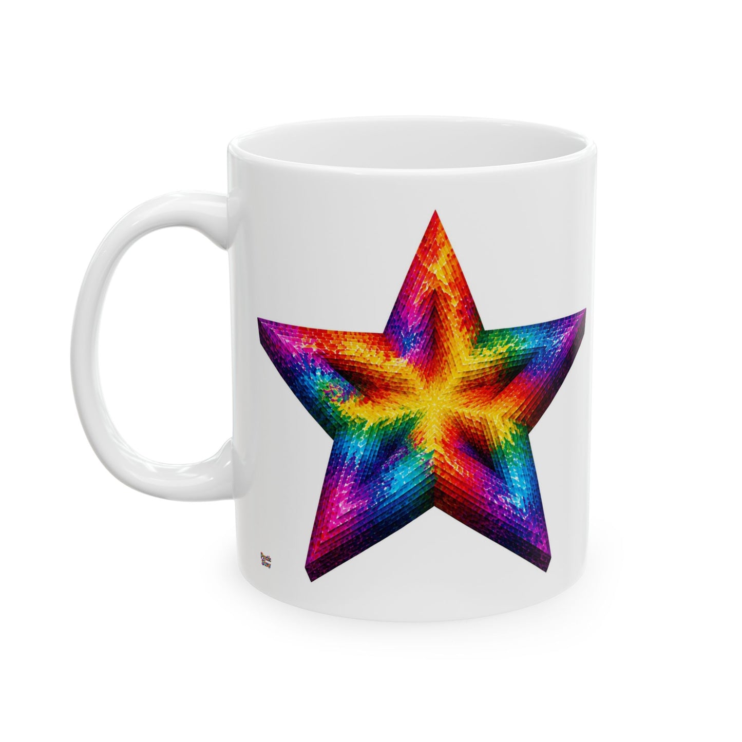 Good Vibes Tie-Dye Star Mug | Ceramic Coffee Mug 11oz. | 15oz.