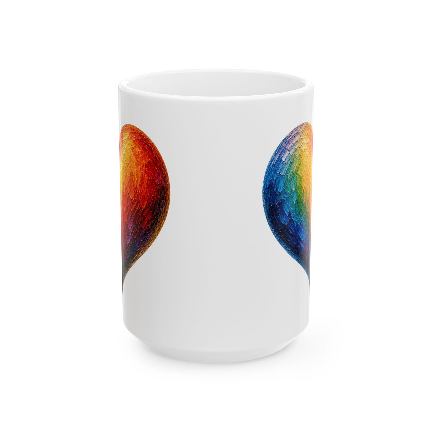Good Vibes Painted Heart Mug | Ceramic Coffee Mug 11oz. | 15oz.