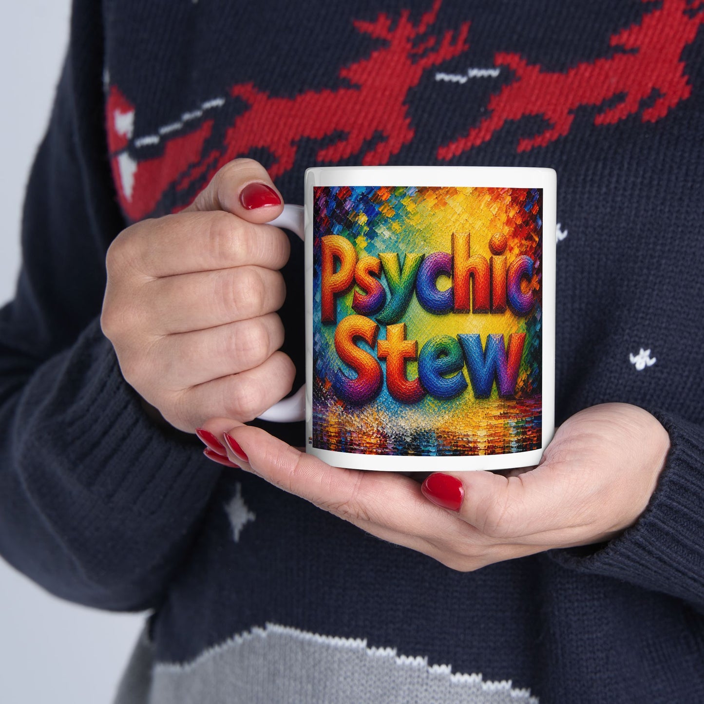 Good Vibes Painted Psychic Stew Mug | Ceramic Coffee Mug 11oz. | 15oz.