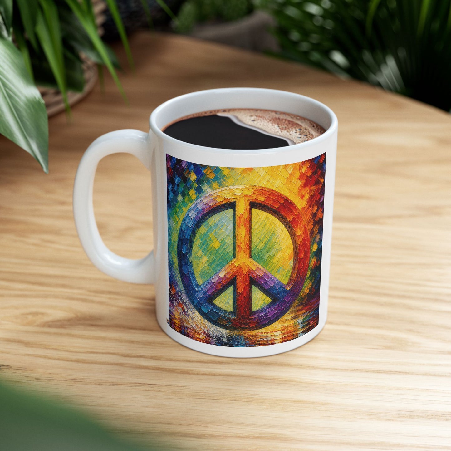 Good Vibes Painted Picturesque Peace Mug | Ceramic Coffee Mug 11oz. | 15oz.