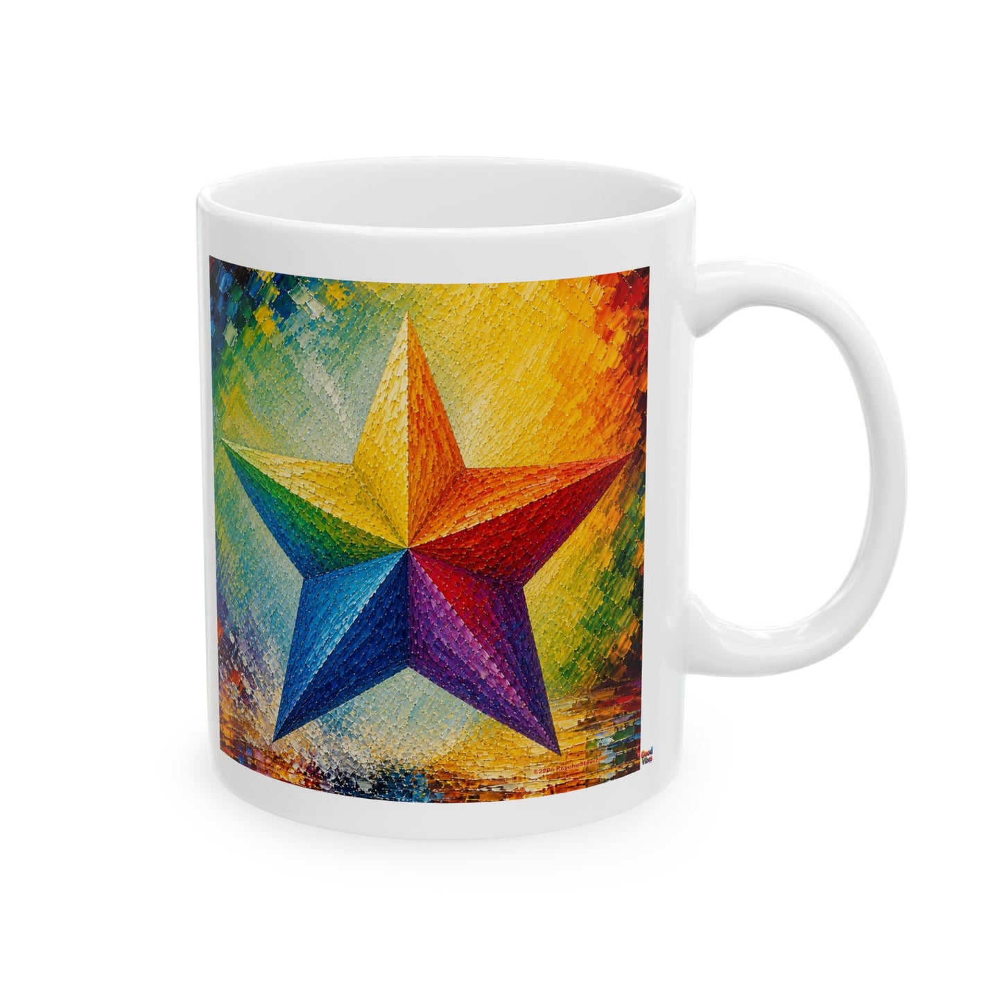 Good Vibes Painted Picturesque Star Mug | Ceramic Coffee Mug 11oz. | 15oz.