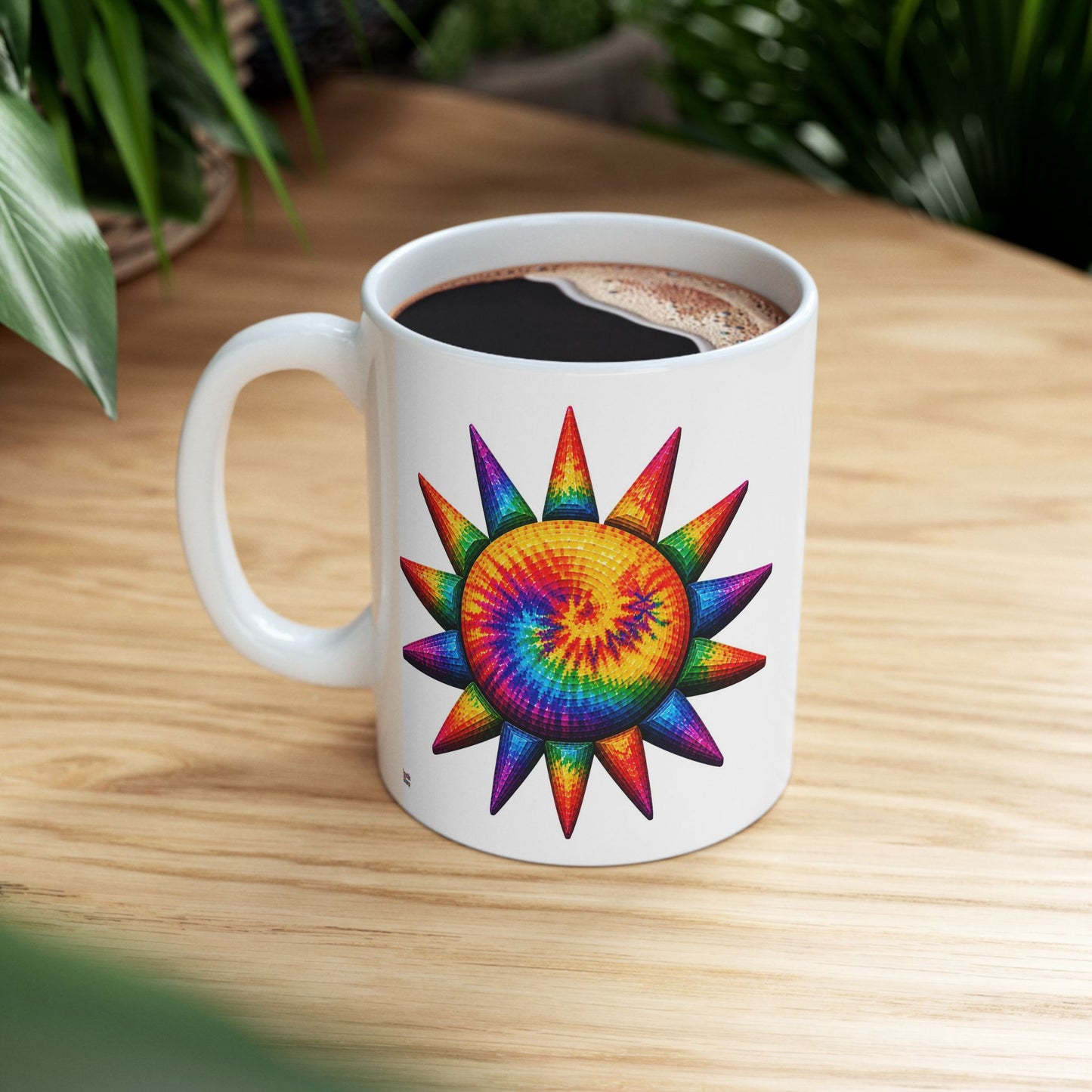 Good Vibes Tie-Dye Sun Mug | Ceramic Coffee Mug 11oz. | 15oz.