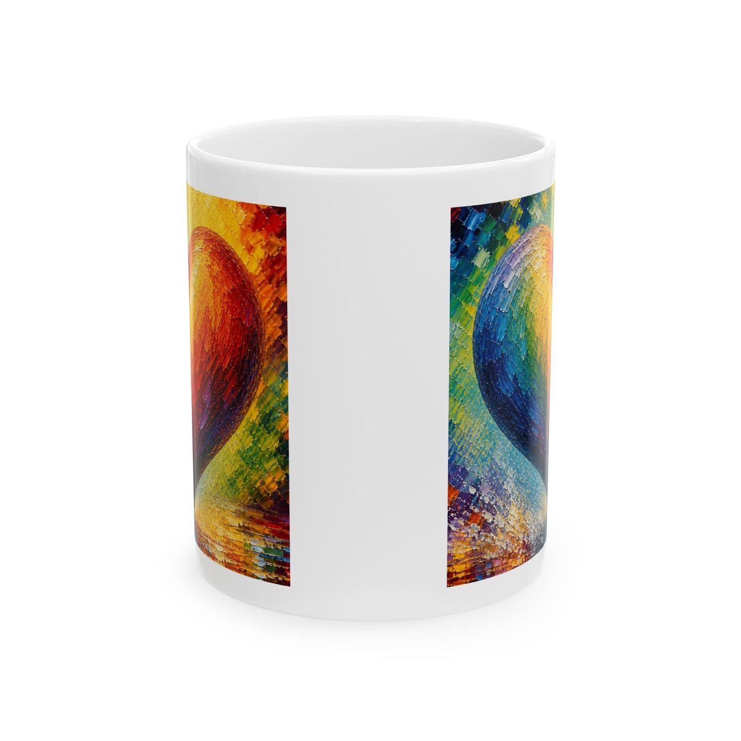 Good Vibes Painted Picturesque Heart Mug | Ceramic Coffee Mug 11oz. | 15oz.