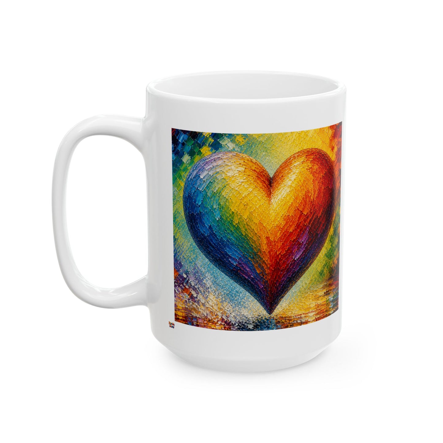 Good Vibes Painted Picturesque Heart Mug | Ceramic Coffee Mug 11oz. | 15oz.