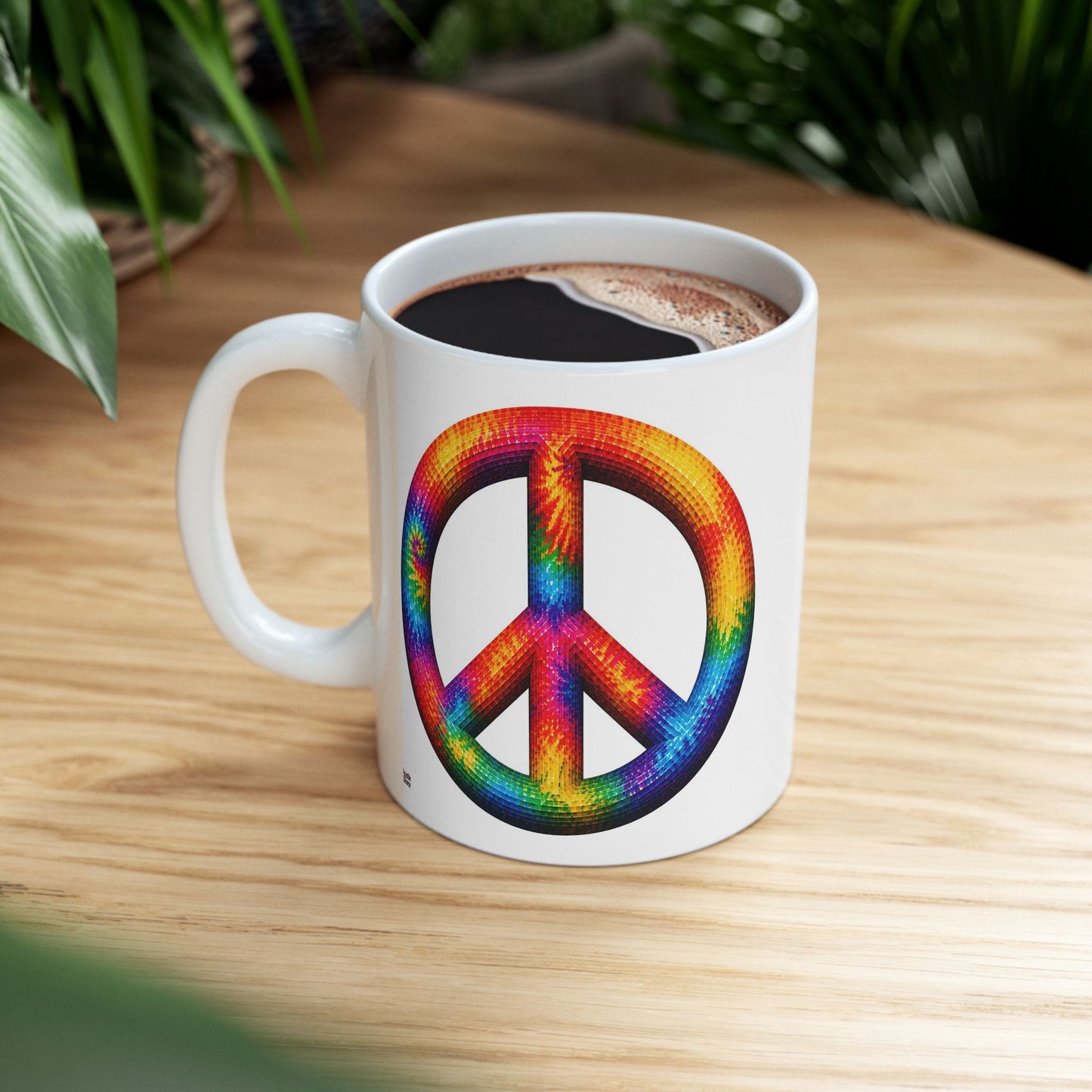 Good Vibes Tie-Dye Peace Mug | Ceramic Coffee Mug 11oz. | 15oz.