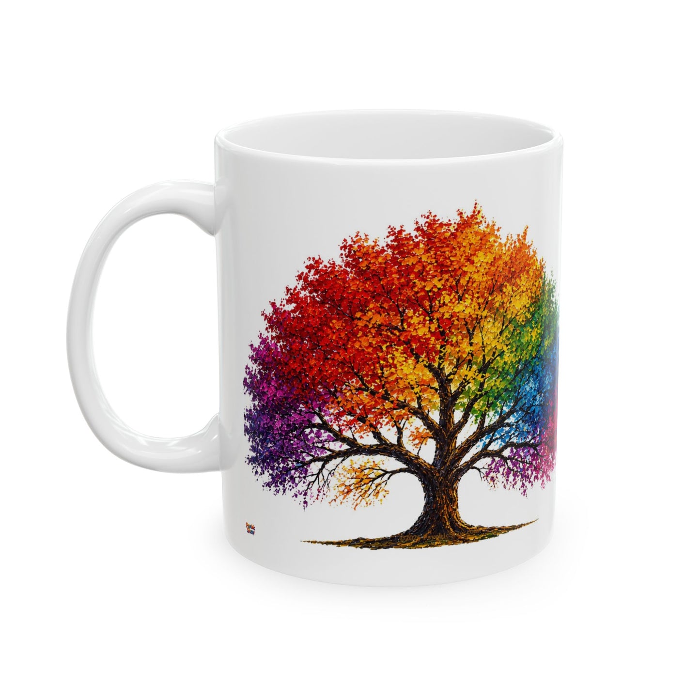 Good Vibes Painted Tree Mug | Ceramic Coffee Mug 11oz. | 15oz.