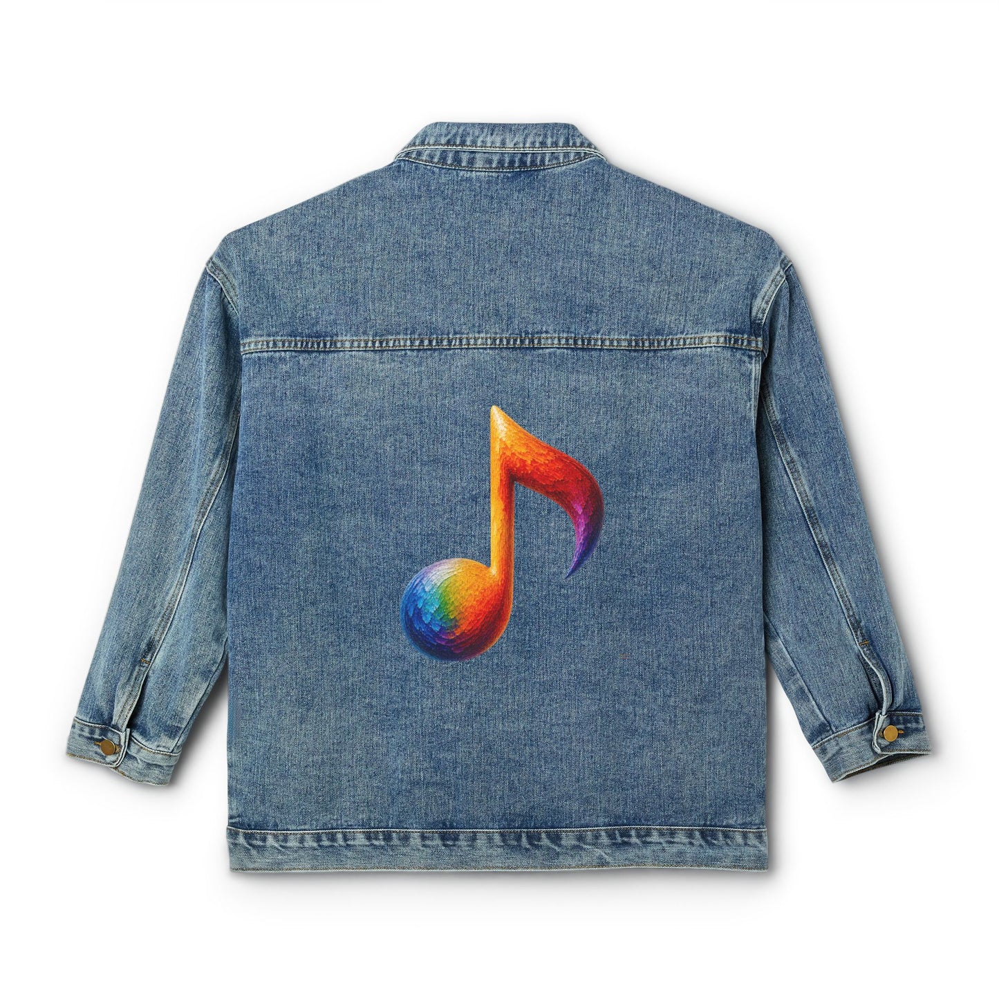 Women's Original Oversized Denim Jacket with Painted Note Back Graphic | Psychic Stew