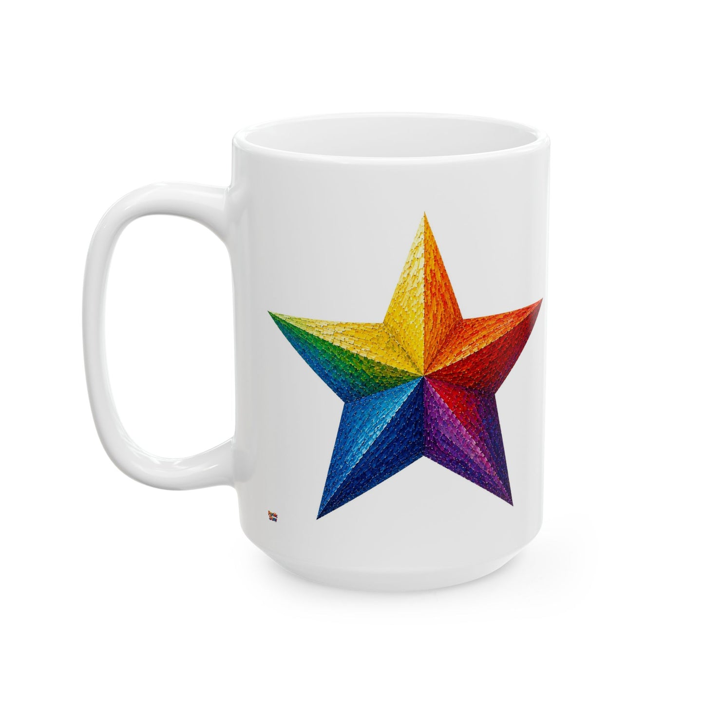 Good Vibes Painted Star Mug | Ceramic Coffee Mug 11oz. | 15oz.
