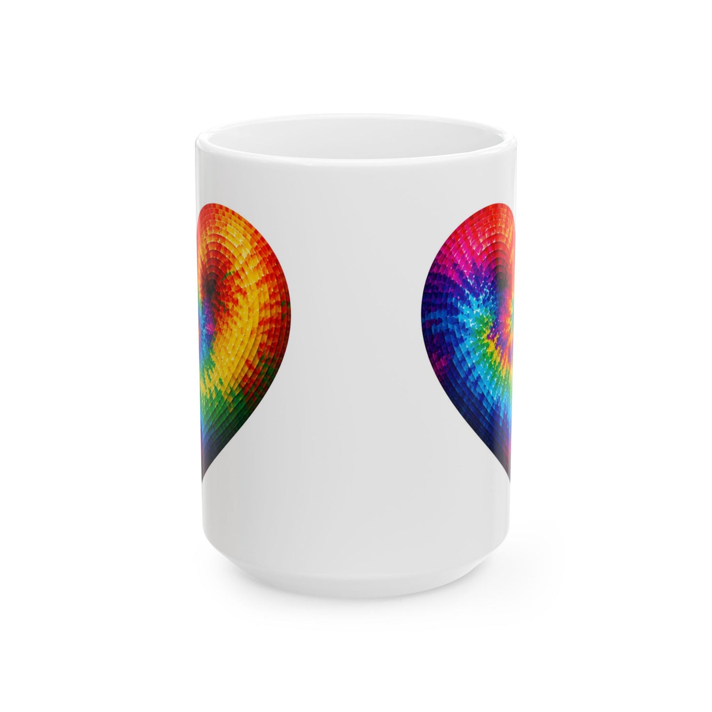 Good Vibes Tie-Dye Heart Mug | Ceramic Coffee Mug 11oz. | 15oz.