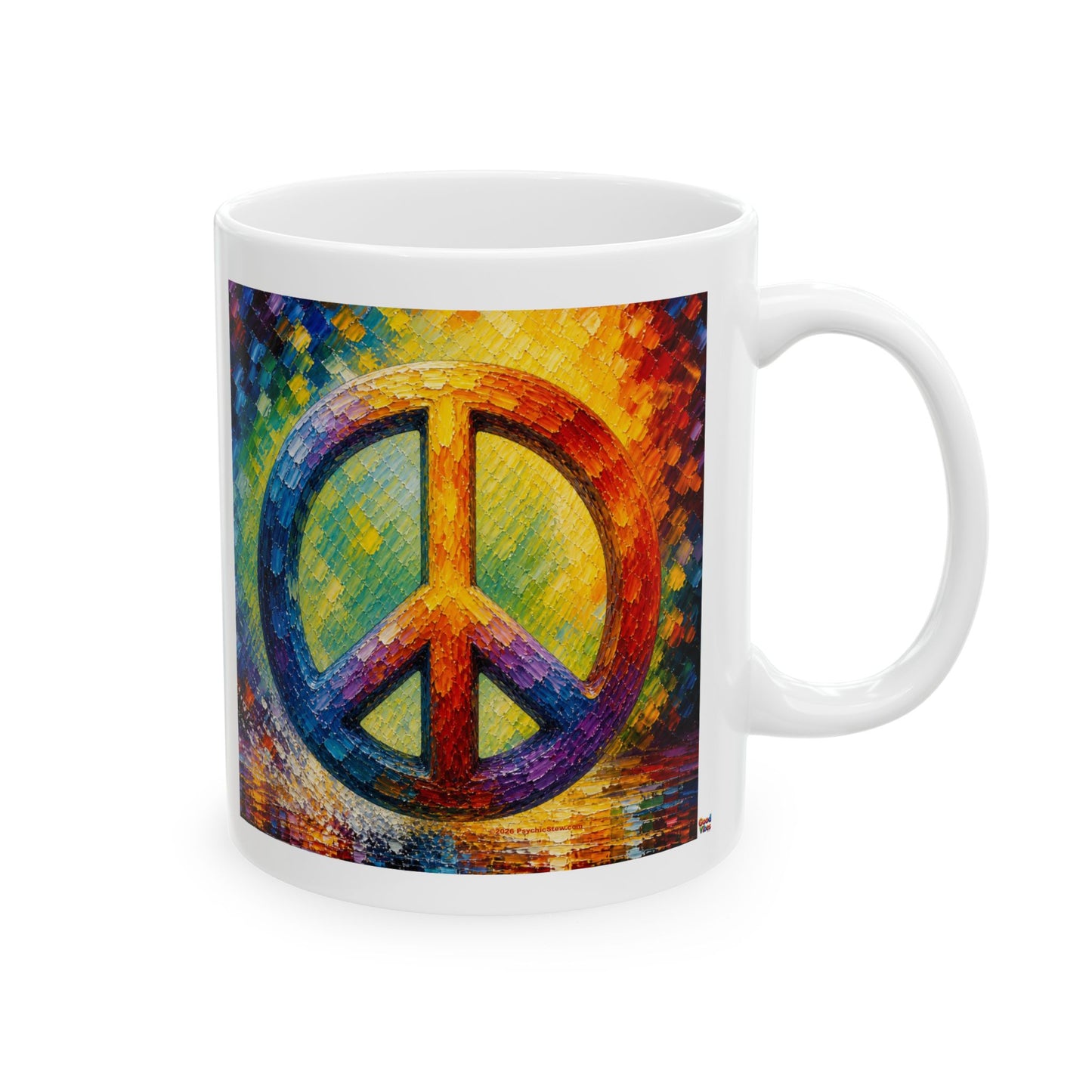 Good Vibes Painted Picturesque Peace Mug | Ceramic Coffee Mug 11oz. | 15oz.