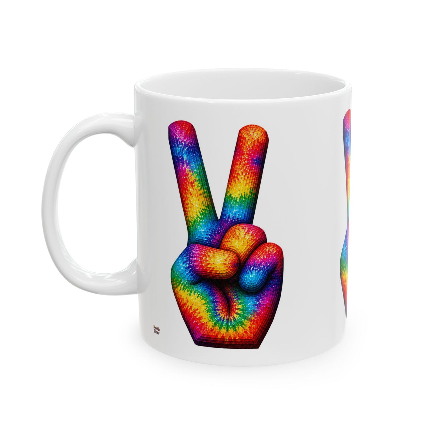 Good Vibes Tie-Dye Peace Sign Mug | Ceramic Coffee Mug 11oz. | 15oz.