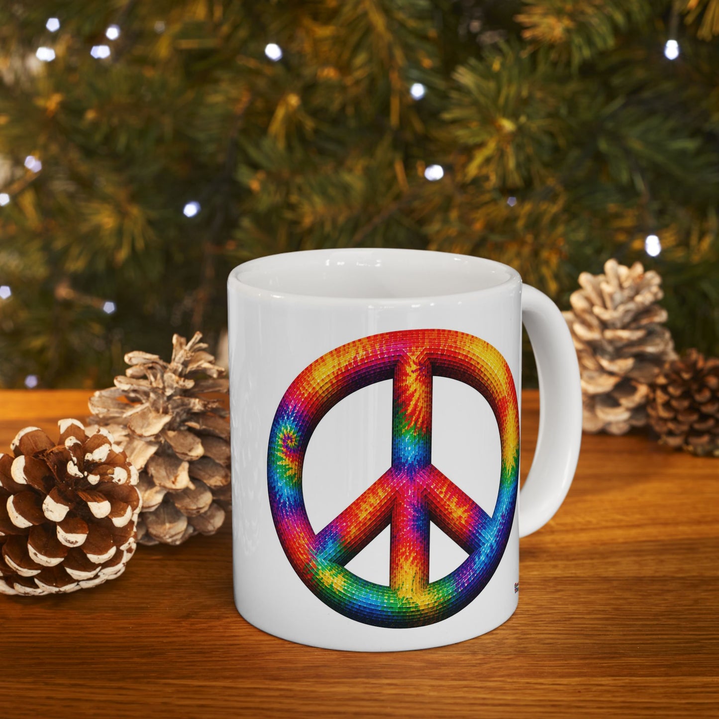 Good Vibes Tie-Dye Peace Mug | Ceramic Coffee Mug 11oz. | 15oz.