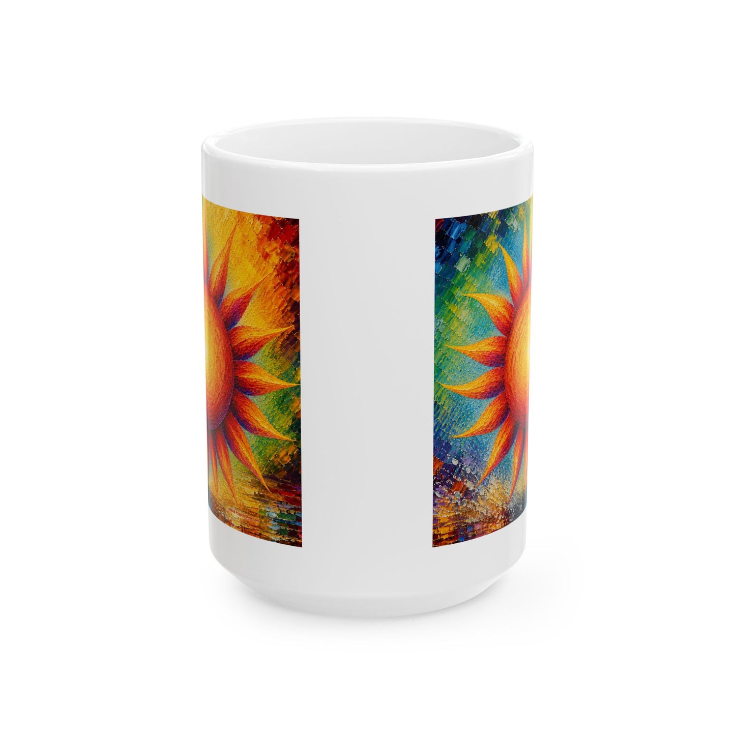 Good Vibes Painted Sun Mug | Ceramic Coffee Mug 11oz. | 15oz.