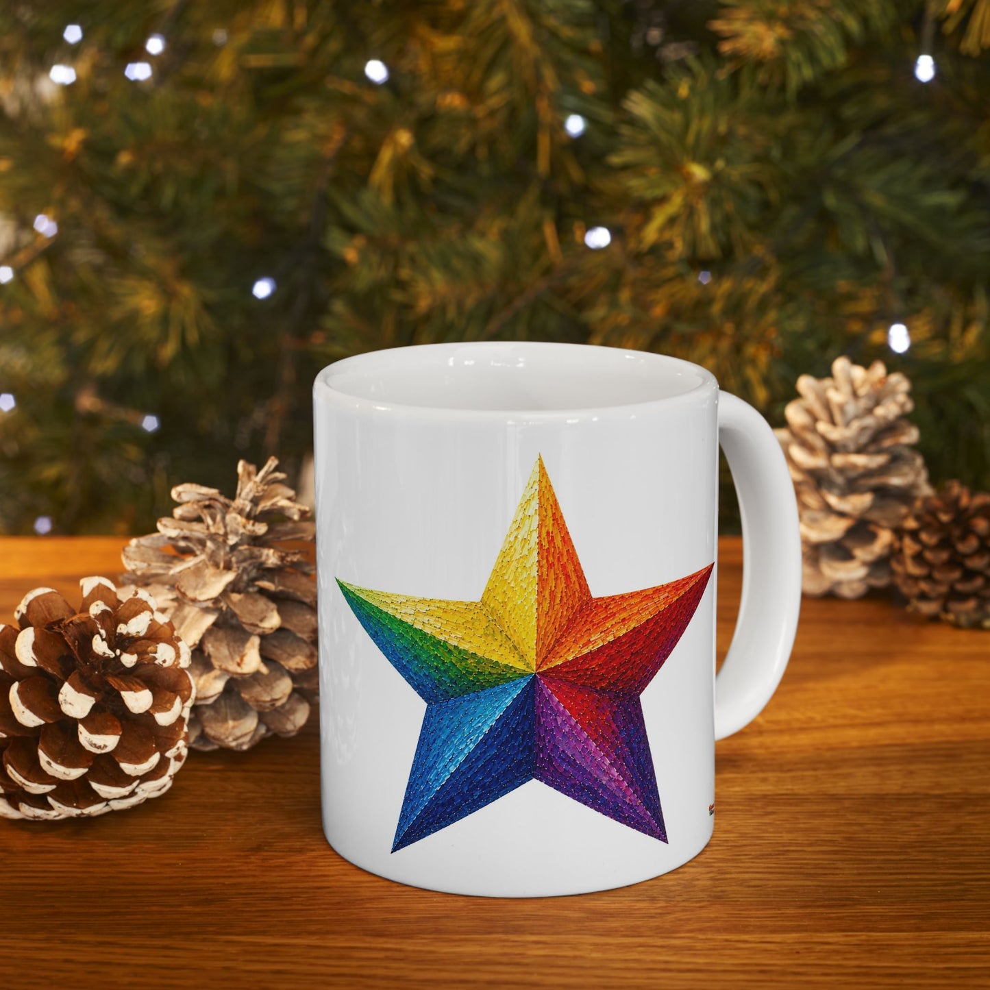 Good Vibes Painted Star Mug | Ceramic Coffee Mug 11oz. | 15oz.