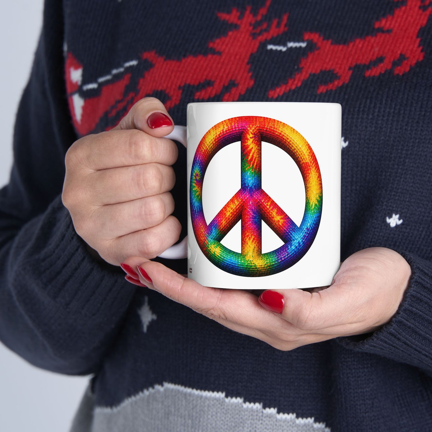 Good Vibes Tie-Dye Peace Mug | Ceramic Coffee Mug 11oz. | 15oz.