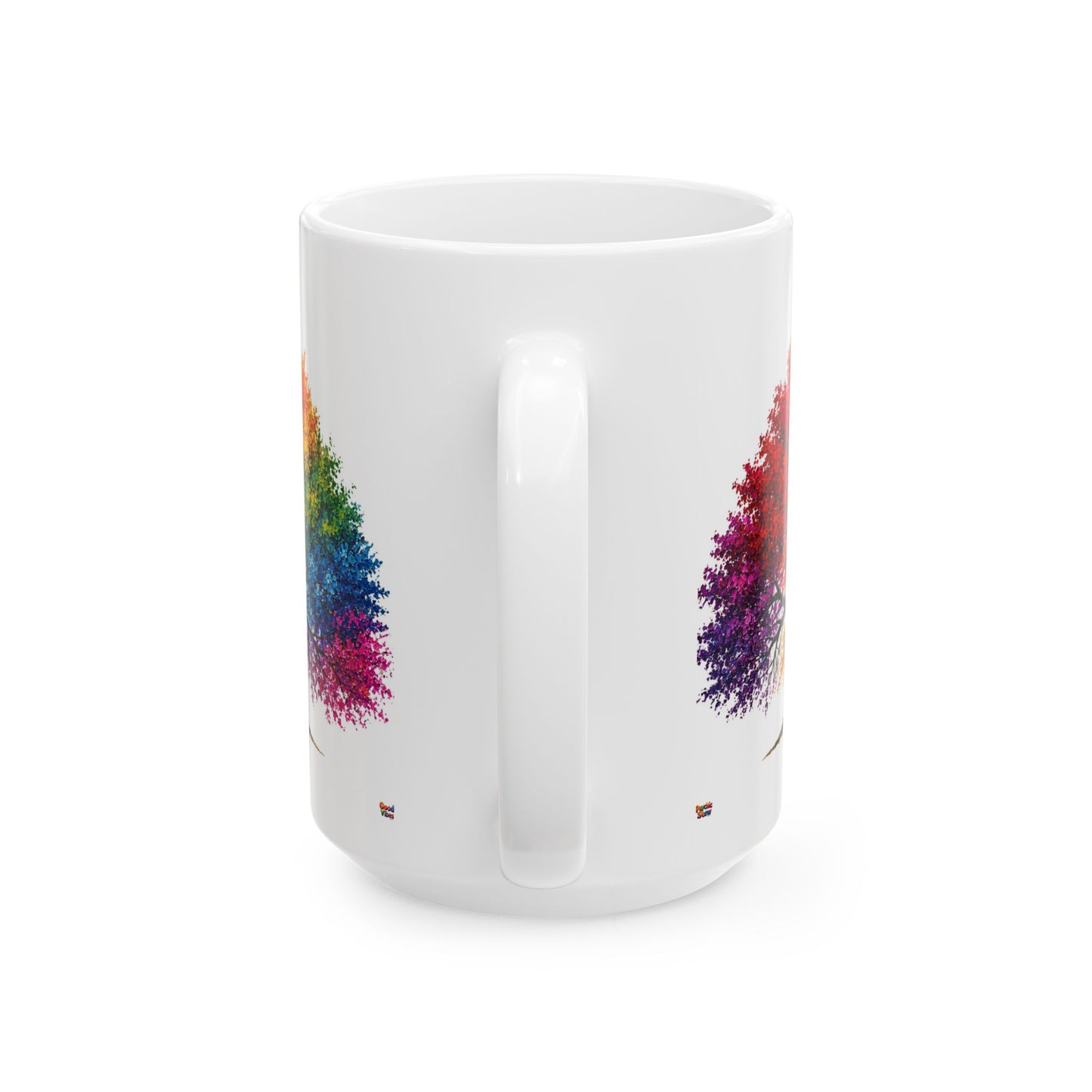 Good Vibes Painted Tree Mug | Ceramic Coffee Mug 11oz. | 15oz.