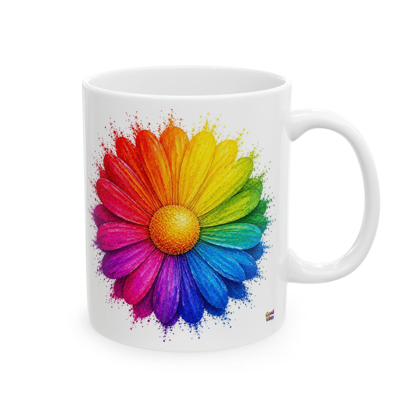 Good Vibes Bright Flower Mug | Ceramic Coffee Mug 11oz. | 15oz.