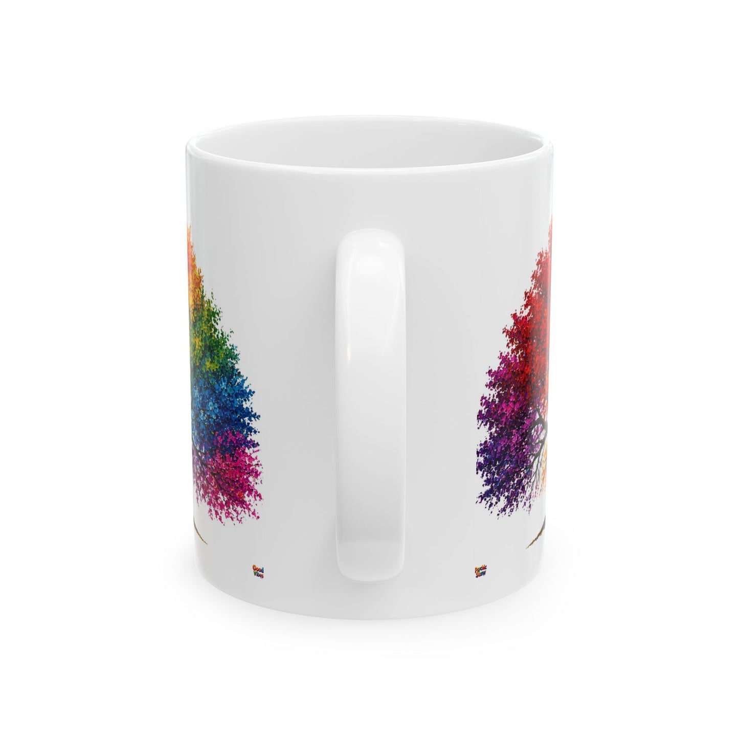 Good Vibes Painted Tree Mug | Ceramic Coffee Mug 11oz. | 15oz.