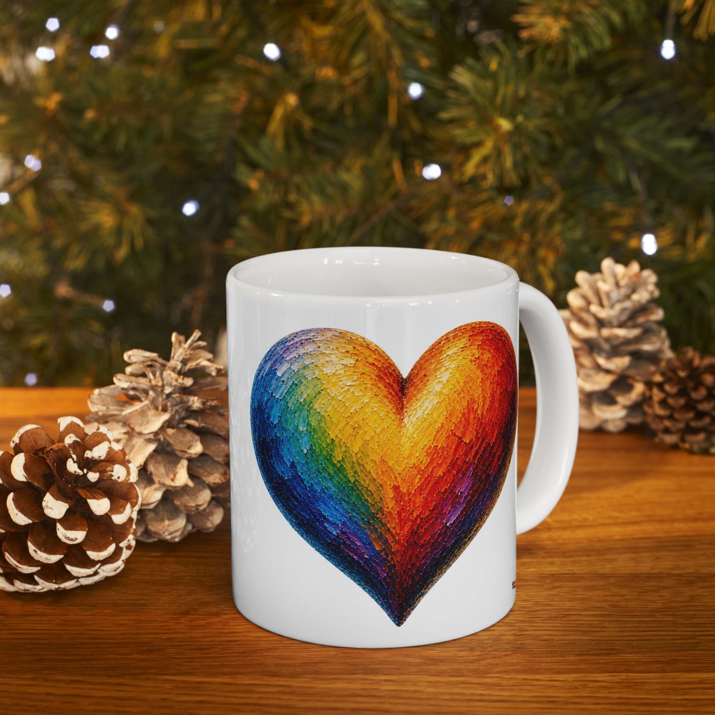 Good Vibes Painted Heart Mug | Ceramic Coffee Mug 11oz. | 15oz.