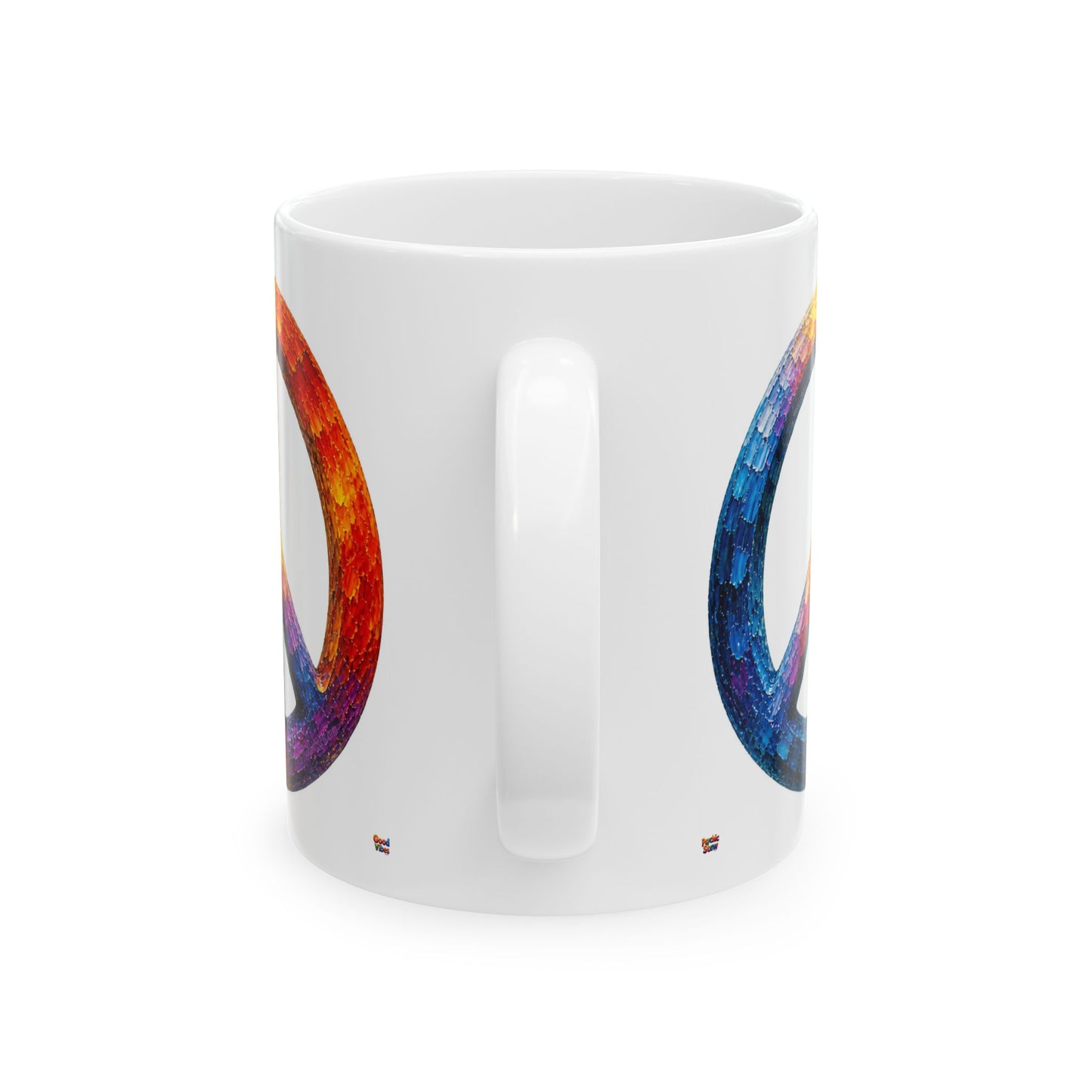 Good Vibes Painted Peace Mug | Ceramic Coffee Mug 11oz. | 15oz.