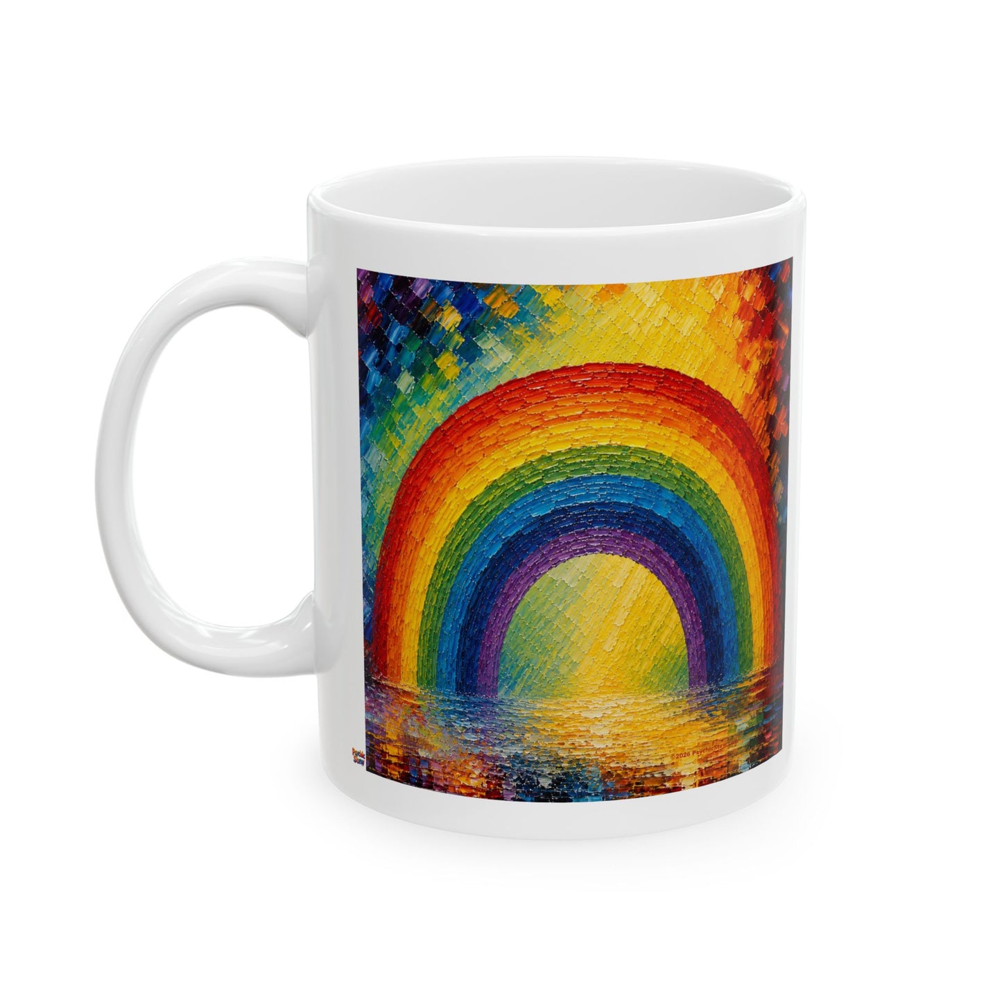 Good Vibes Painted Picturesque Rainbow Mug | Ceramic Coffee Mug 11oz. | 15oz.