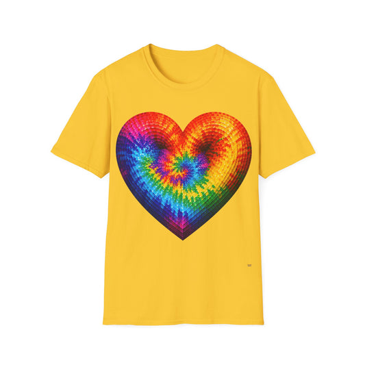 Good Vibes Tie-Dye Heart T-Shirt | 13 Colors | S - 3XL