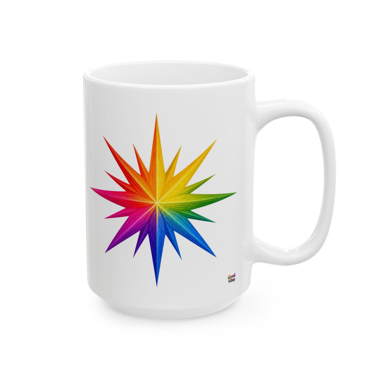 Good Vibes Bright Starburst Mug | Ceramic Coffee Mug 11oz. | 15oz.