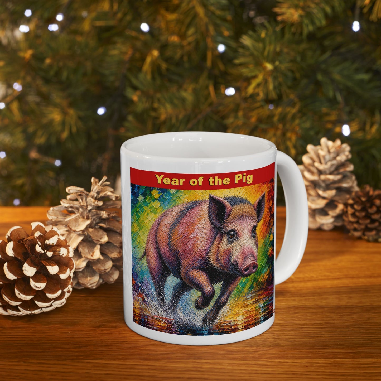 Eastern Year of the Pig Mug | Ceramic Coffee Mug 11oz. | 15oz.