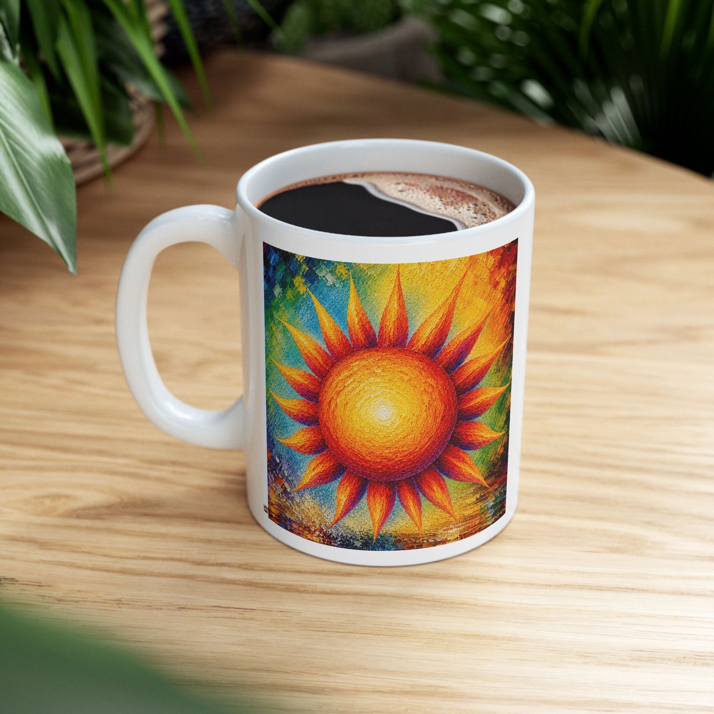 Good Vibes Painted Sun Mug | Ceramic Coffee Mug 11oz. | 15oz.