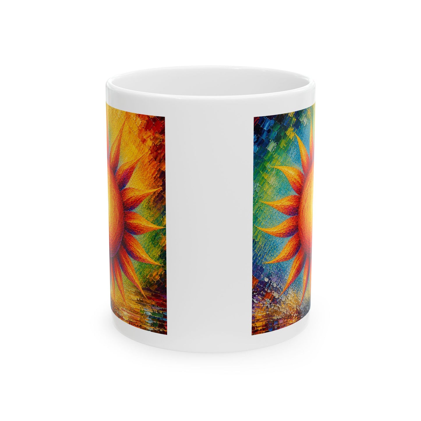 Good Vibes Painted Sun Mug | Ceramic Coffee Mug 11oz. | 15oz.