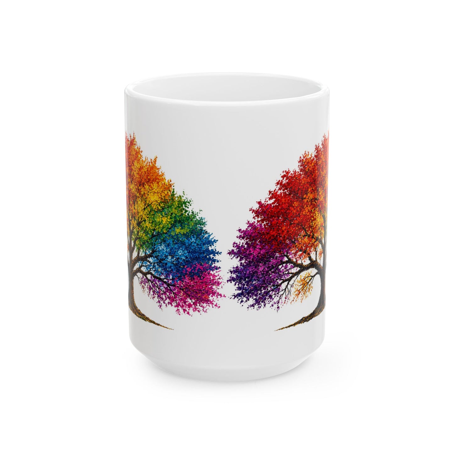 Good Vibes Painted Tree Mug | Ceramic Coffee Mug 11oz. | 15oz.