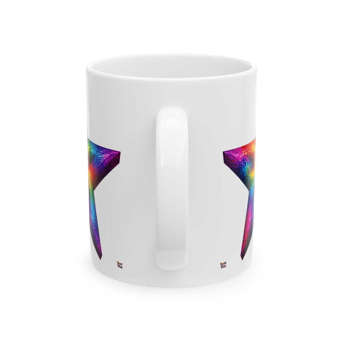 Good Vibes Tie-Dye Star Mug | Ceramic Coffee Mug 11oz. | 15oz.