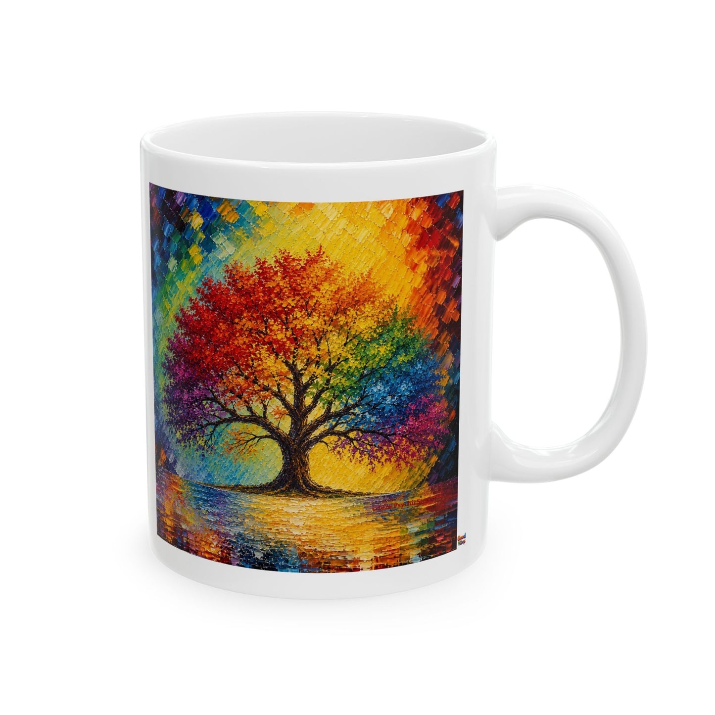 Good Vibes Painted Picturesque Tree Mug | Ceramic Coffee Mug 11oz. | 15oz.