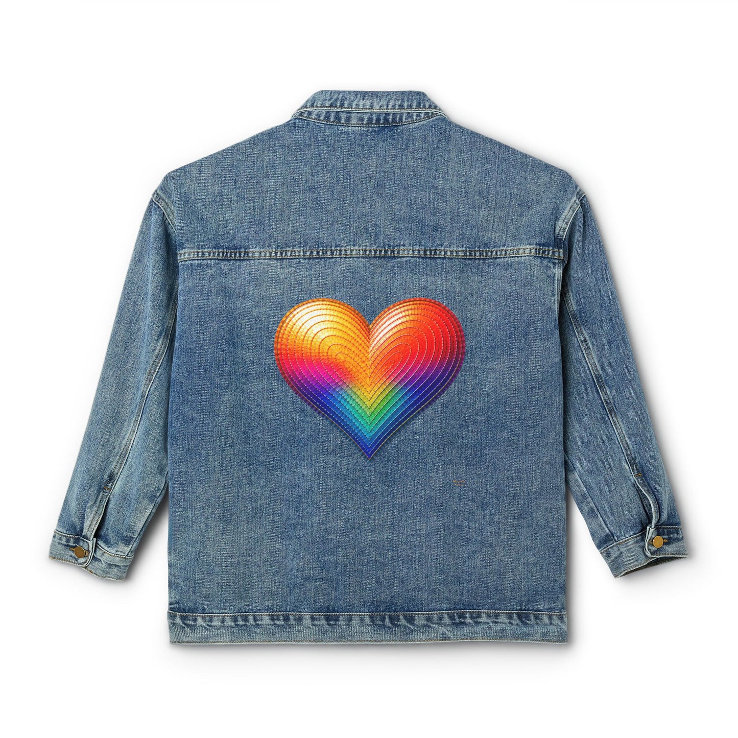 Women's Original Oversized Denim Jacket with Heart Back Graphic | Psychic Stew