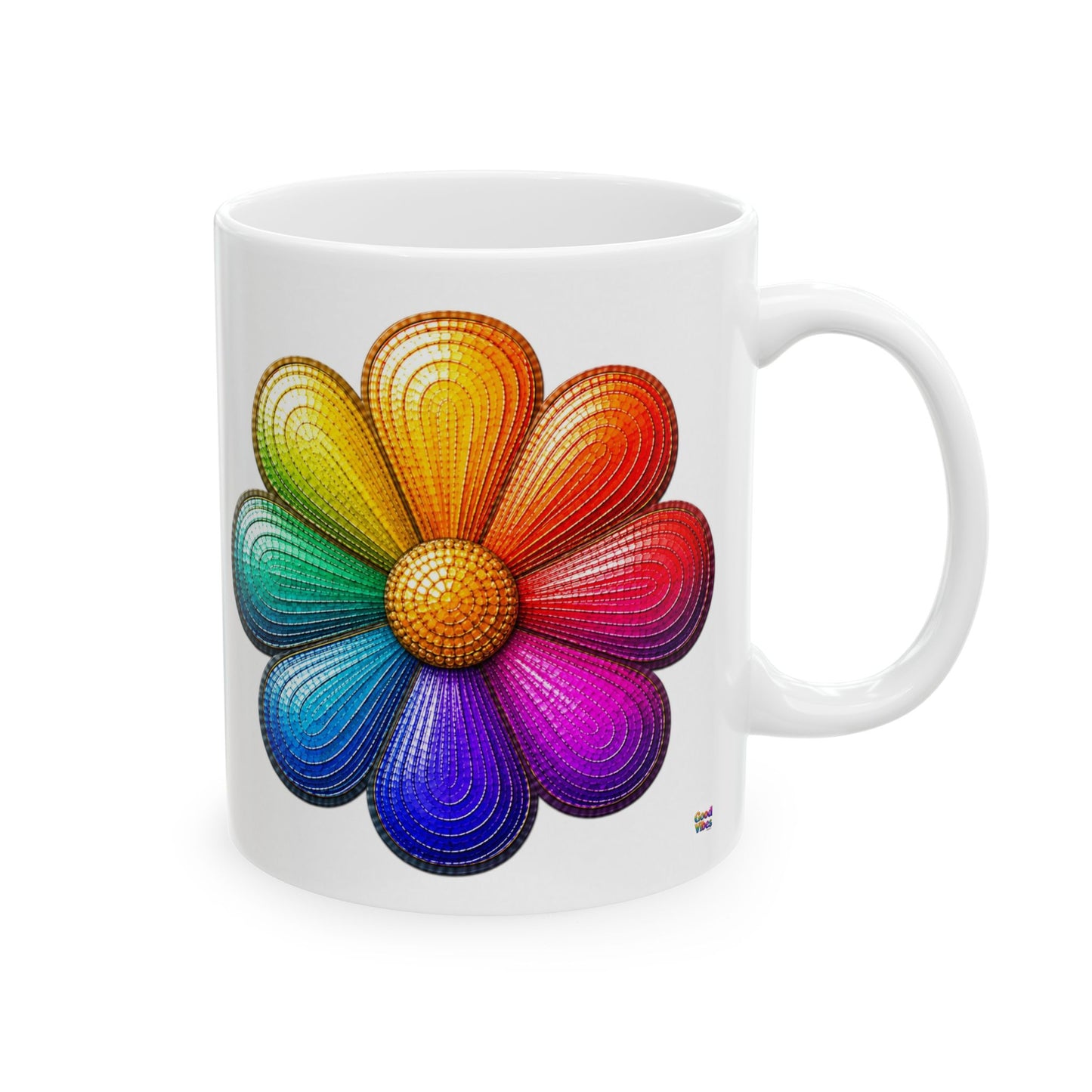 Good Vibes Flower Mug | Ceramic Coffee Mug 11oz. | 15oz.