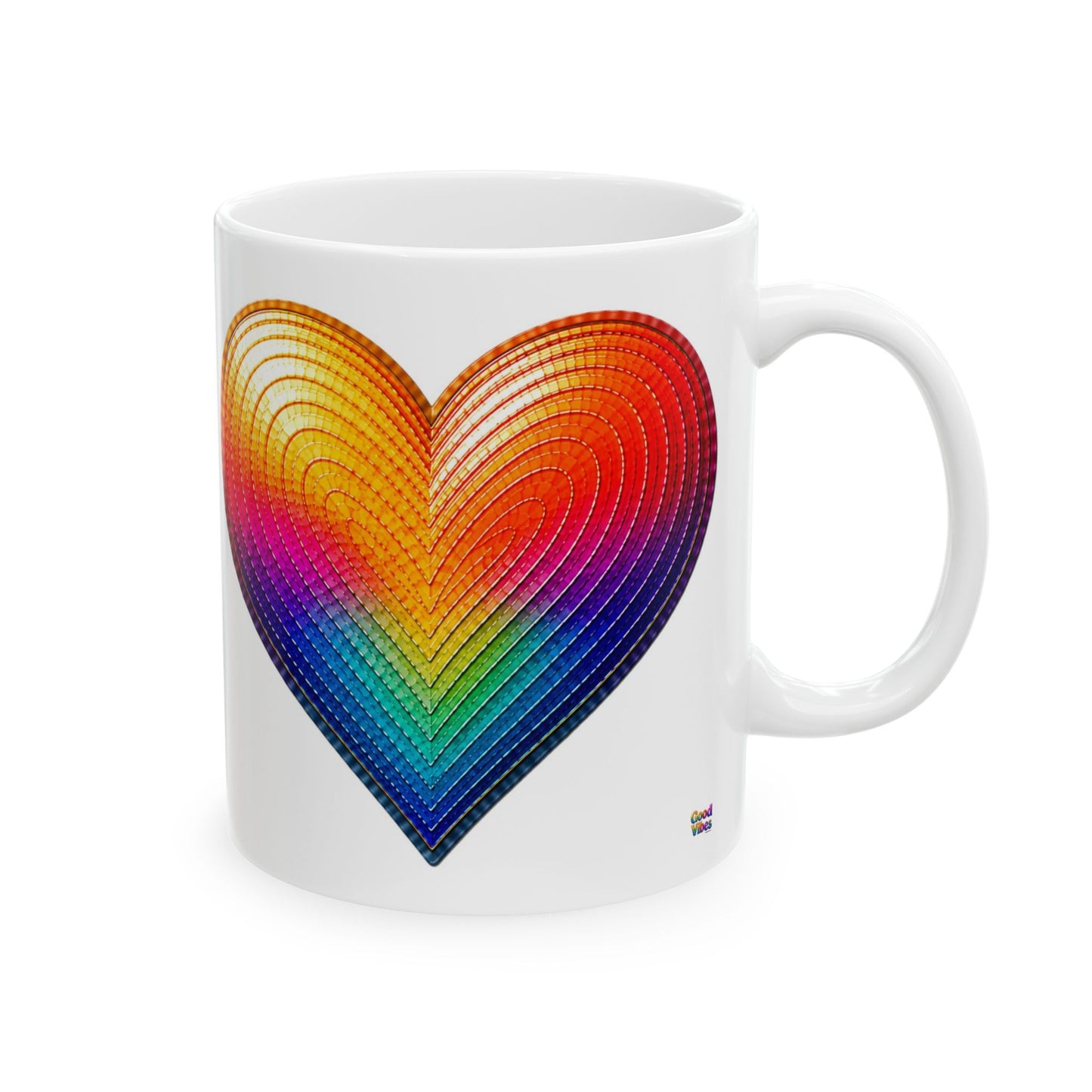 Good Vibes Heart Mug | Ceramic Coffee Mug 11oz. | 15oz.