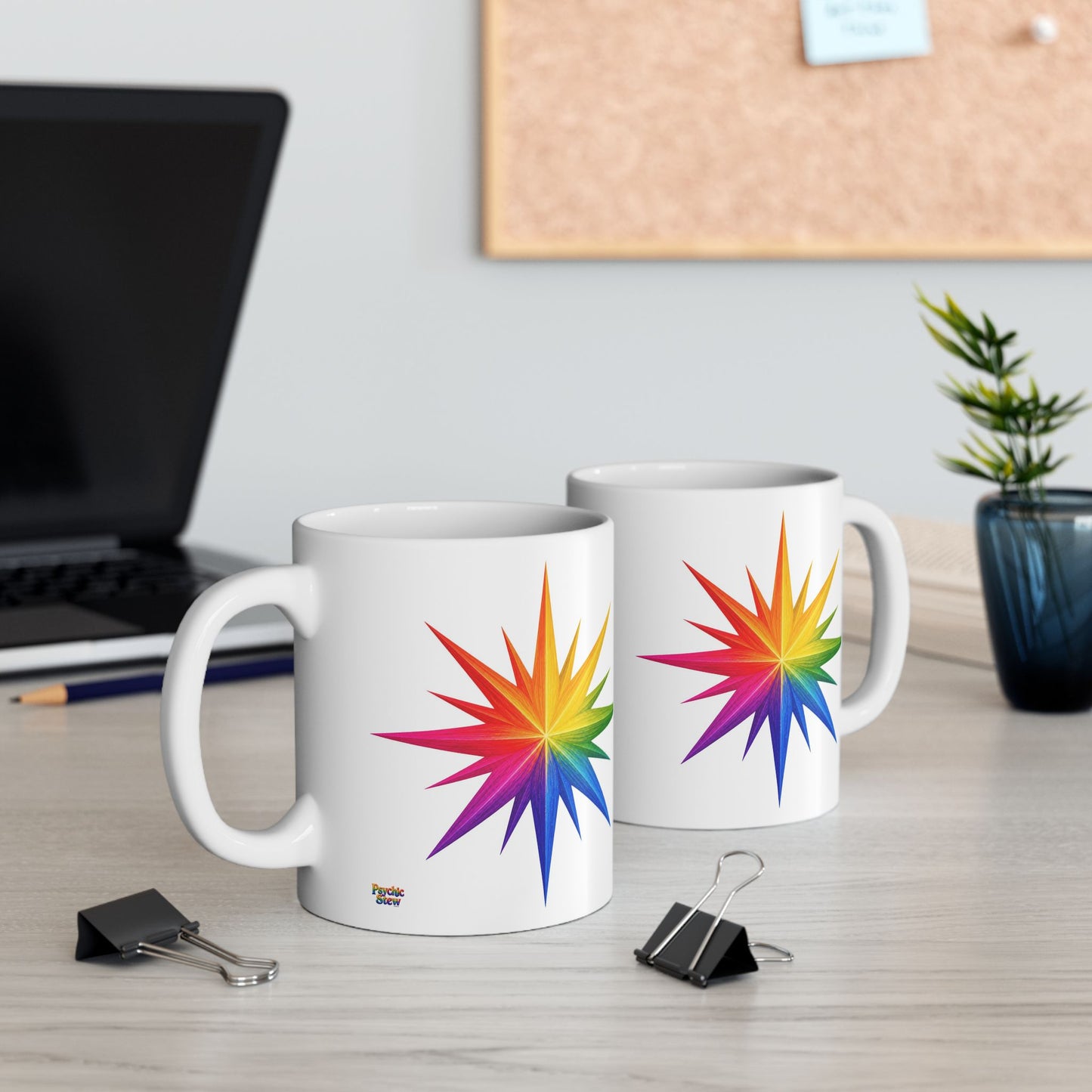 Good Vibes Bright Starburst Mug | Ceramic Coffee Mug 11oz. | 15oz.