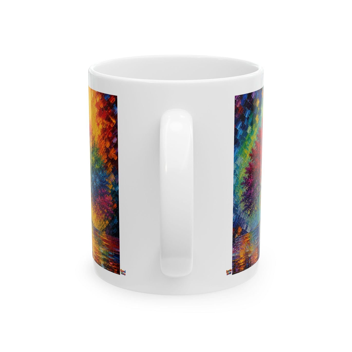 Good Vibes Painted Picturesque Tree Mug | Ceramic Coffee Mug 11oz. | 15oz.