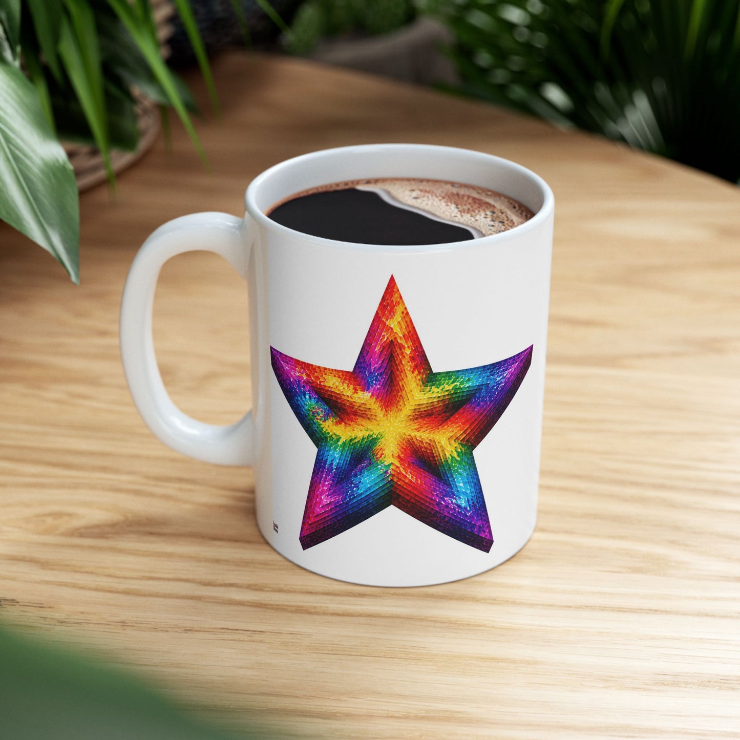 Good Vibes Tie-Dye Star Mug | Ceramic Coffee Mug 11oz. | 15oz.