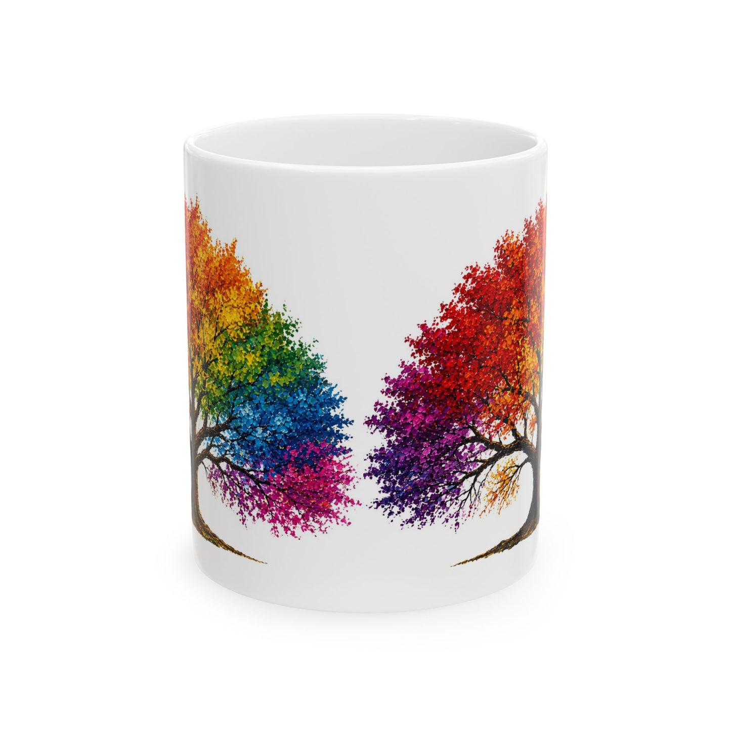 Good Vibes Painted Tree Mug | Ceramic Coffee Mug 11oz. | 15oz.