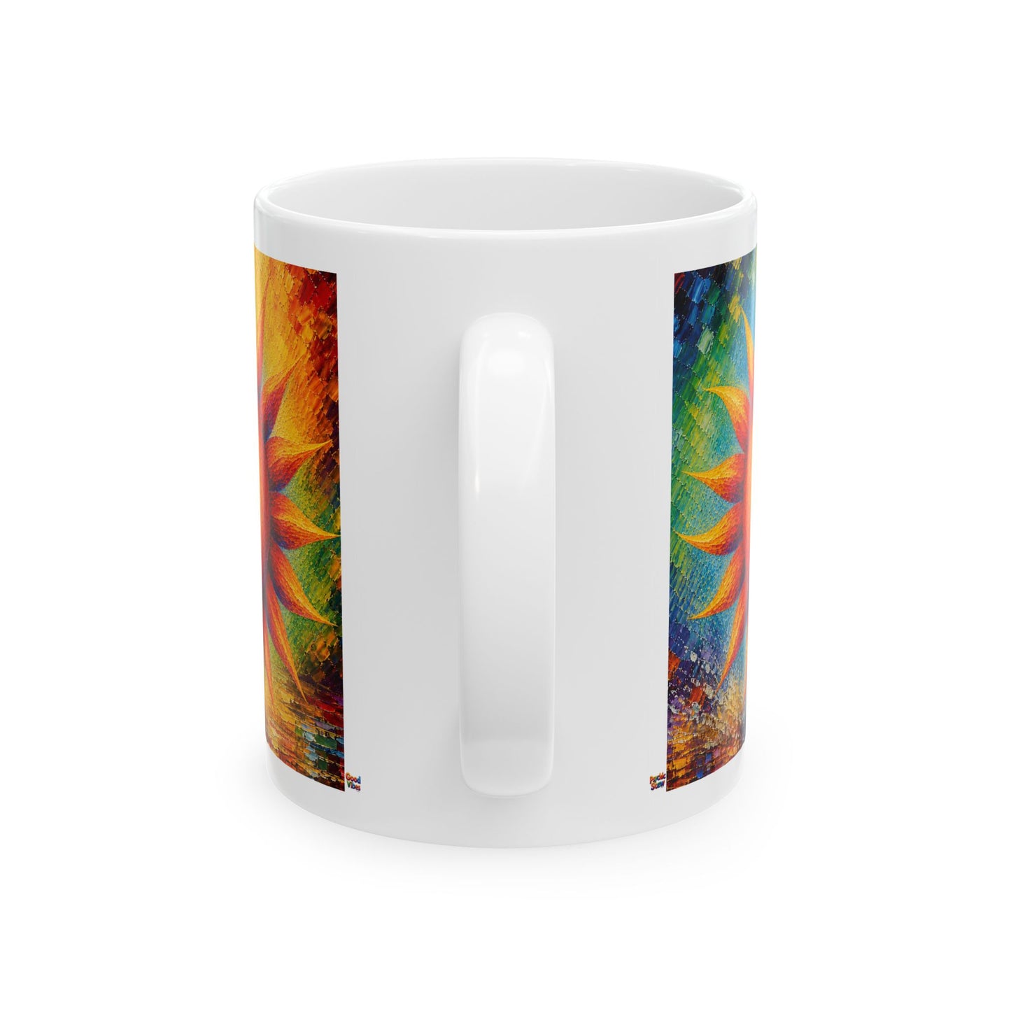 Good Vibes Painted Sun Mug | Ceramic Coffee Mug 11oz. | 15oz.