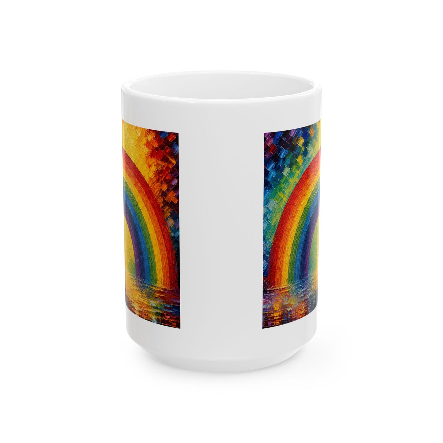 Good Vibes Painted Picturesque Rainbow Mug | Ceramic Coffee Mug 11oz. | 15oz.