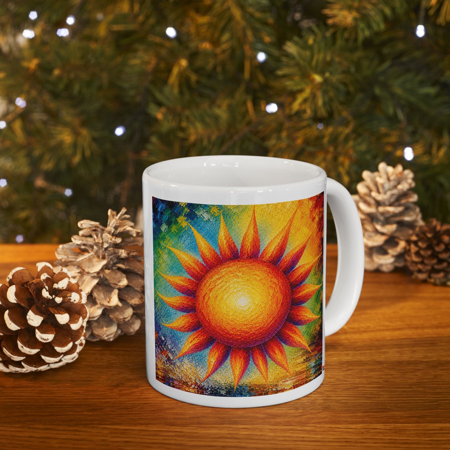 Good Vibes Painted Sun Mug | Ceramic Coffee Mug 11oz. | 15oz.