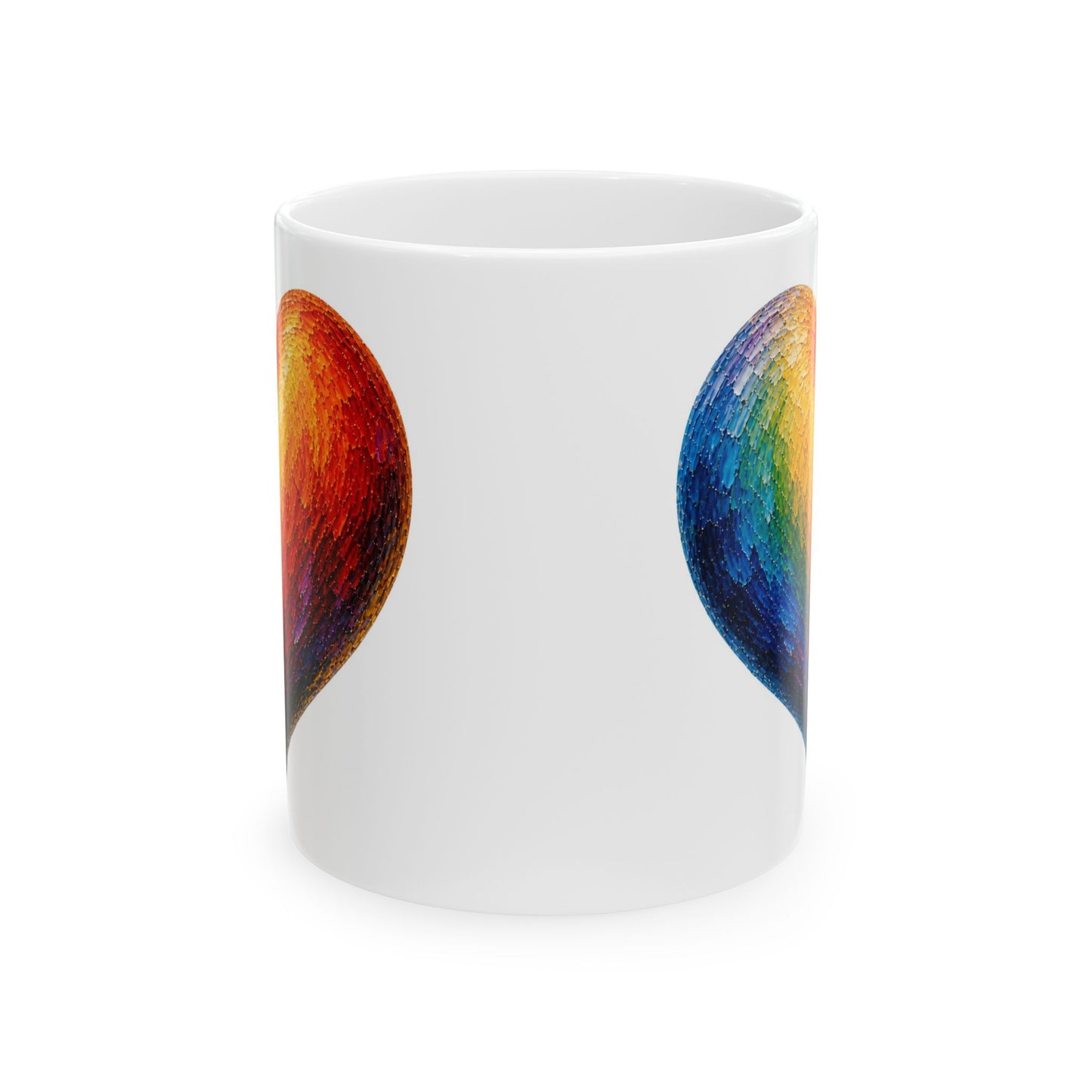 Good Vibes Painted Heart Mug | Ceramic Coffee Mug 11oz. | 15oz.