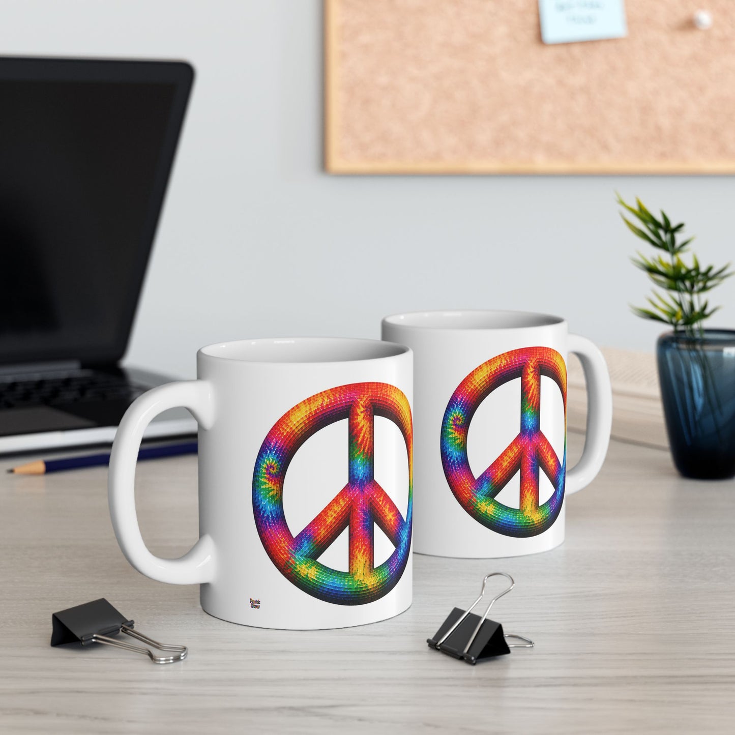 Good Vibes Tie-Dye Peace Mug | Ceramic Coffee Mug 11oz. | 15oz.