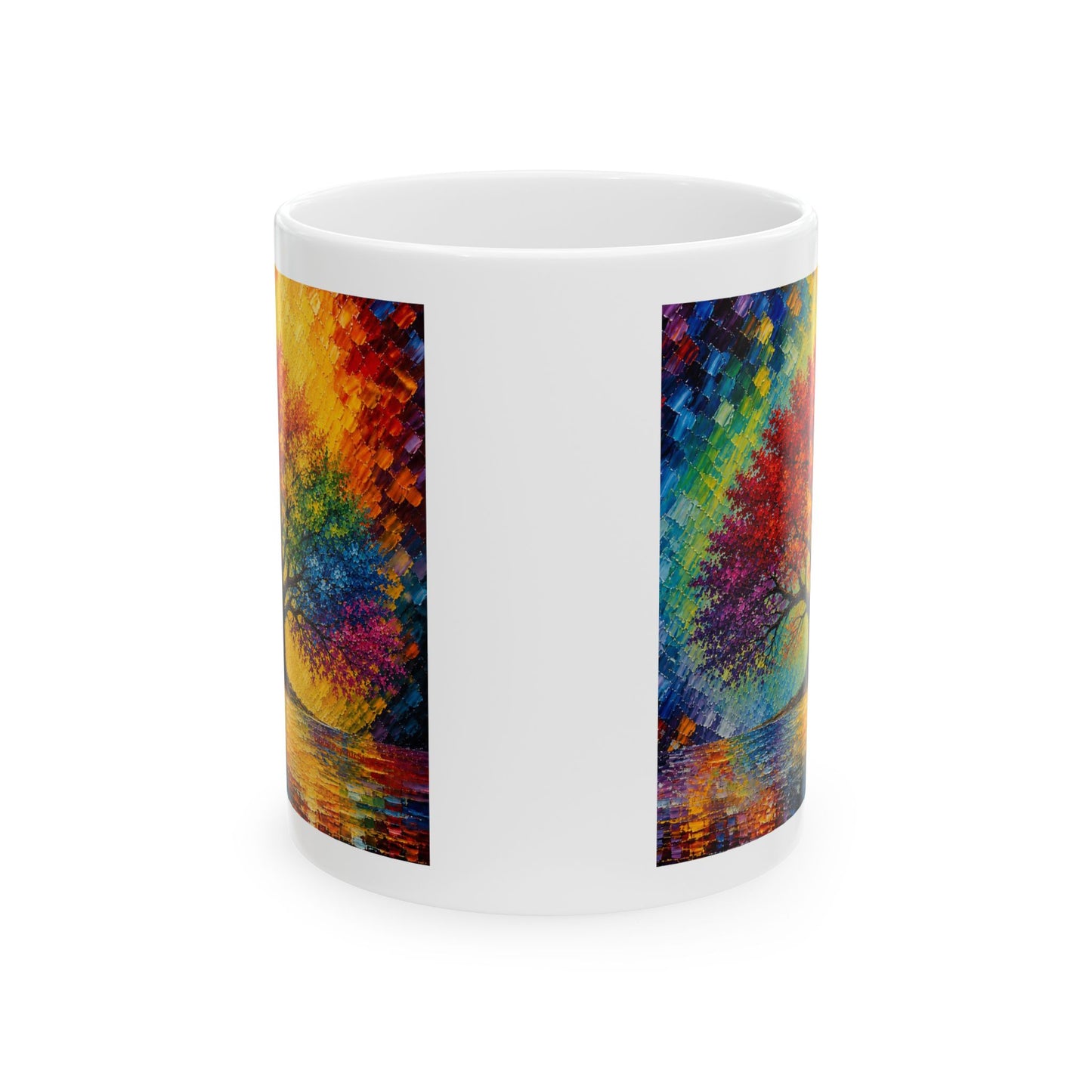 Good Vibes Painted Picturesque Tree Mug | Ceramic Coffee Mug 11oz. | 15oz.