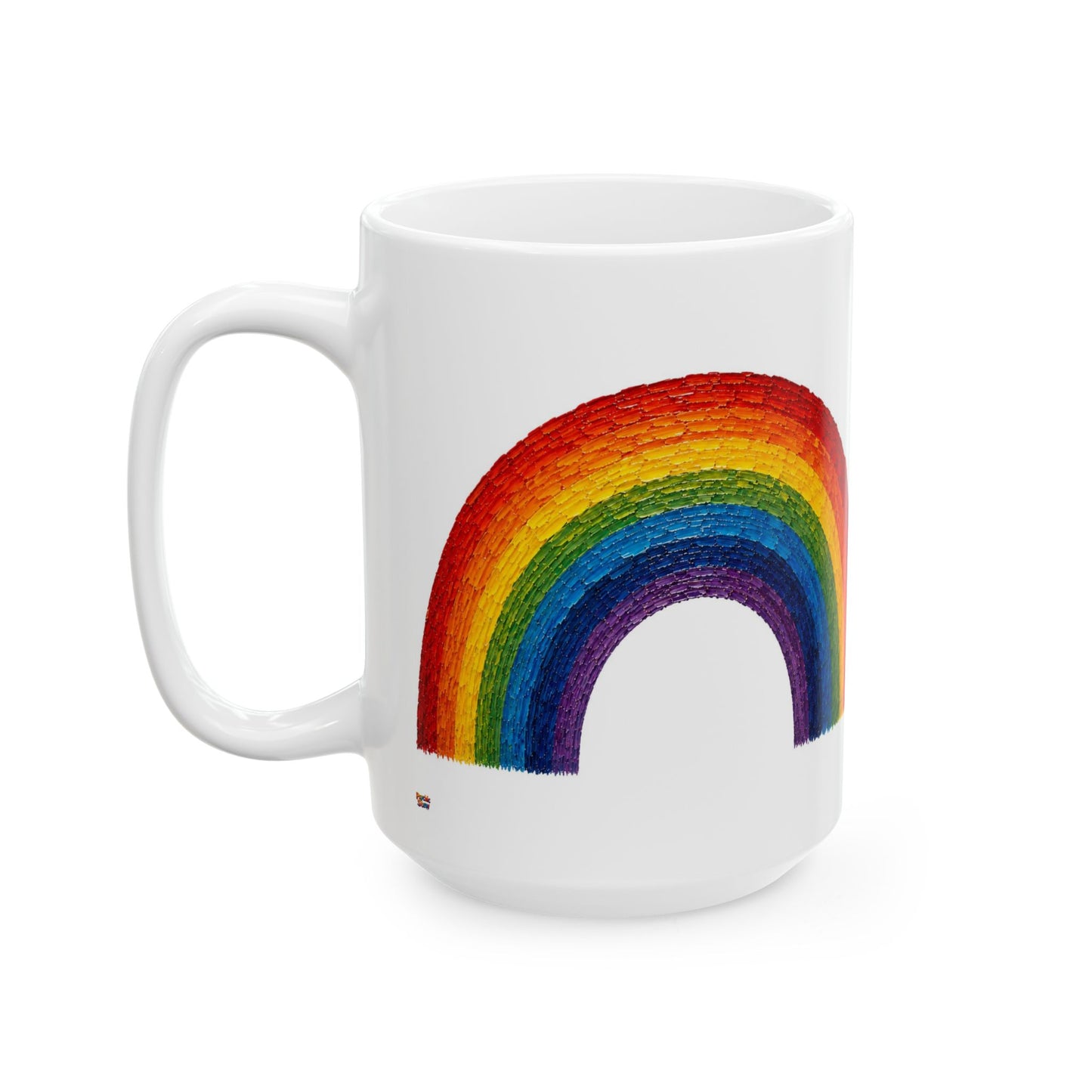 Good Vibes Painted Rainbow Mug | Ceramic Coffee Mug 11oz. | 15oz.