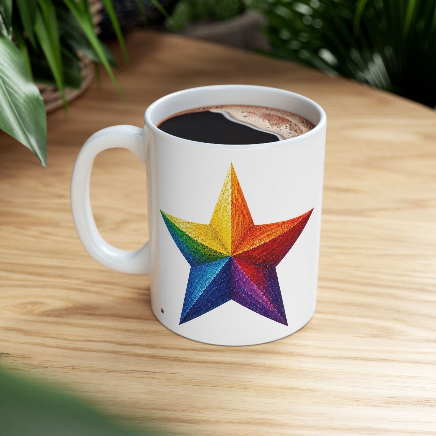 Good Vibes Painted Star Mug | Ceramic Coffee Mug 11oz. | 15oz.